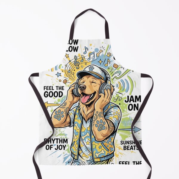Item preview, Cool Dog with Headphones Retro Music Illustration designed and sold by Pawfect Vibes Hub.