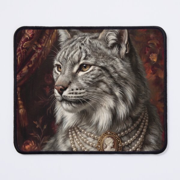 Item preview, Silver Lynx Cameo Pearl Necklace designed and sold by The Real Beast Art.