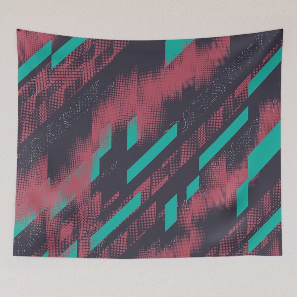 Item preview, Cyberpunk Tech Grid Maroon and Teal Student Pattern designed and sold by ImStickerHappy.