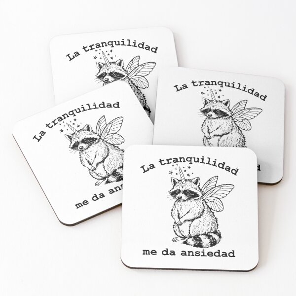 Item preview, La tranquilidad me da ansiedad mapache divertido, frase en español designed and sold by aponwao.