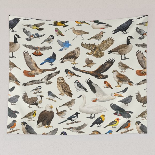 Item preview, Native Birds of Wyoming Retro Identification Chart designed and sold by kakarikihill.