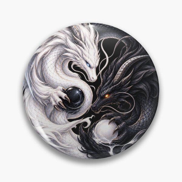 Item preview, Yin Yang Dragons – Cute Black and White Anime Chibi Fantasy designed and sold by Cibercat studio.