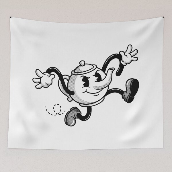 Item preview, Vintage Dancing Teapot Mascot – Retro 1930s Rubber Hose Cartoon designed and sold by Pixele.