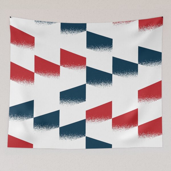 Item preview, Red and Navy Blue Geometric Spray Team Color Student Pattern designed and sold by ImStickerHappy.