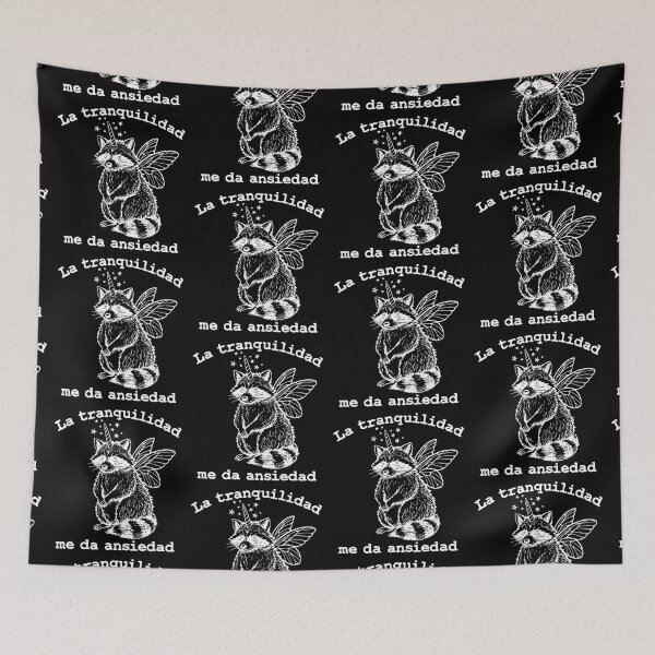 Item preview, La tranquilidad me da ansiedad mapache divertido, frase en español designed and sold by aponwao.
