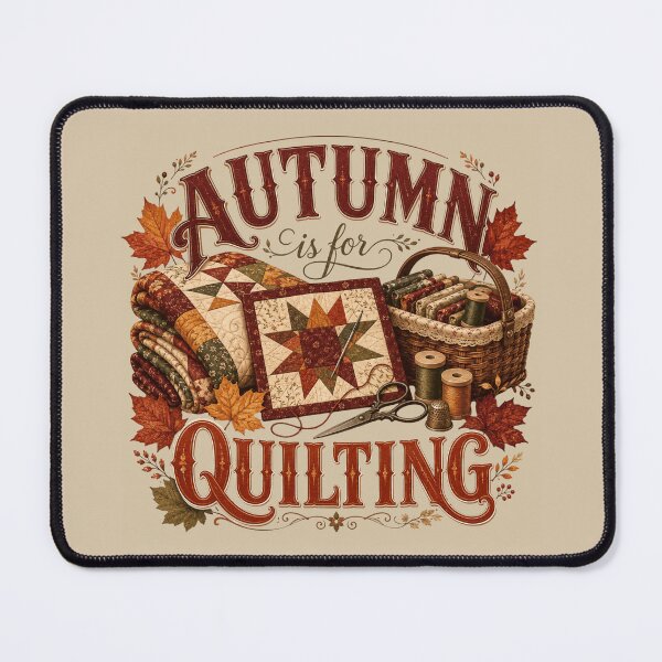 Item preview, Autumn Is for Quilting – Cozy Fall Quilter Design designed and sold by astersgraphics.