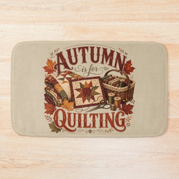 Item preview, Autumn Is for Quilting – Cozy Fall Quilter Design designed and sold by astersgraphics.
