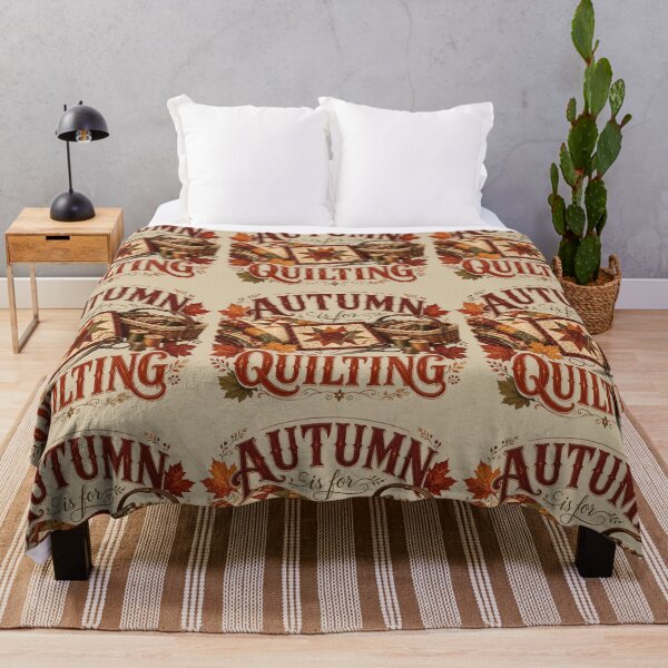 Item preview, Autumn Is for Quilting – Cozy Fall Quilter Design designed and sold by astersgraphics.