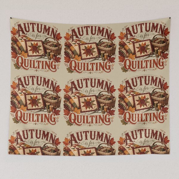 Item preview, Autumn Is for Quilting – Cozy Fall Quilter Design designed and sold by astersgraphics.
