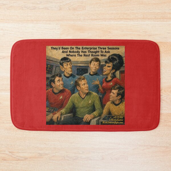 Item preview, Retro Space Crew Restroom Mystery – Sci‑Fi Humor Cartoon designed and sold by Rick London Gifts.