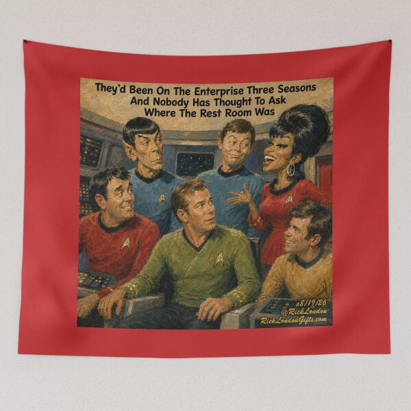 Item preview, Retro Space Crew Restroom Mystery – Sci‑Fi Humor Cartoon designed and sold by Rick London Gifts.