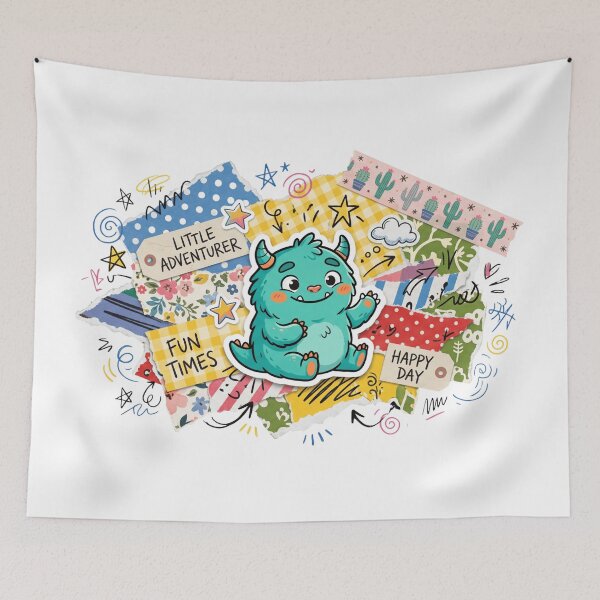 Item preview, Little Adventurer Cute Monster – Scrapbook Collage Kids designed and sold by Pixele.