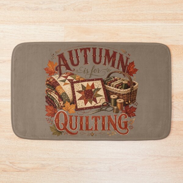 Item preview, Autumn Is for Quilting – Cozy Fall Quilter Design designed and sold by astersgraphics.