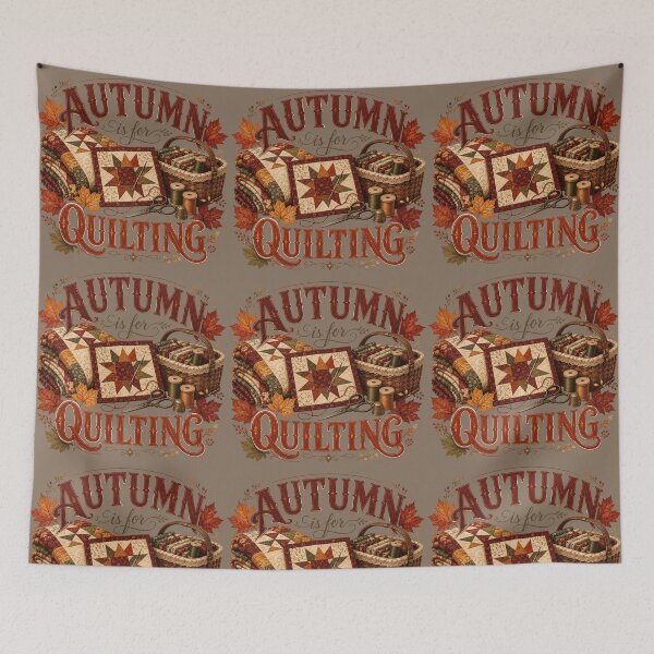 Item preview, Autumn Is for Quilting – Cozy Fall Quilter Design designed and sold by astersgraphics.