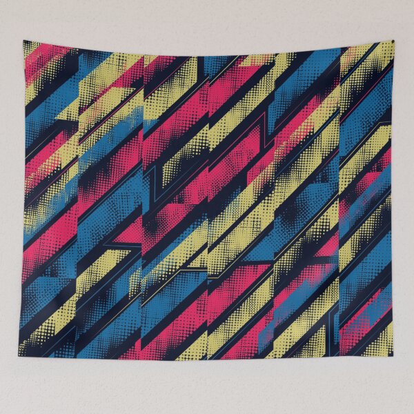 Item preview, Cyberpunk Halftone Matrix Yellow and Neon Pink Student Pattern designed and sold by ImStickerHappy.