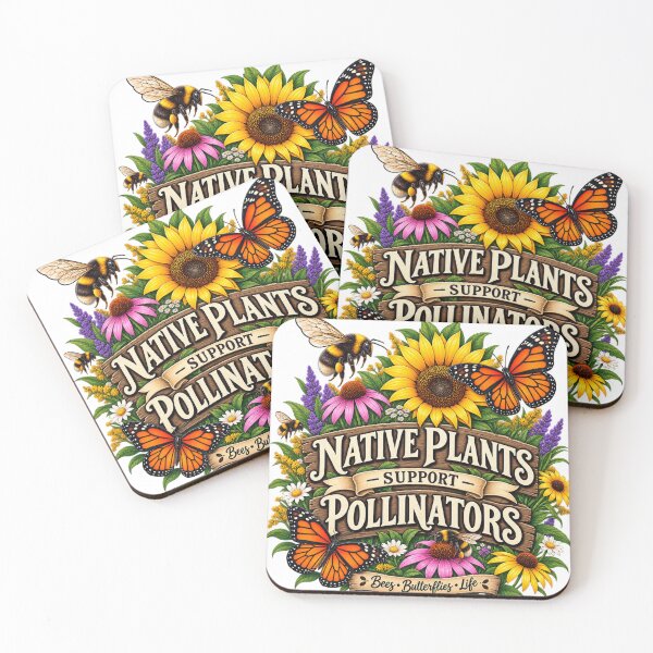 Item preview, Native Plants Support Pollinators – Bee & Butterfly Garden designed and sold by Dlvznbm.