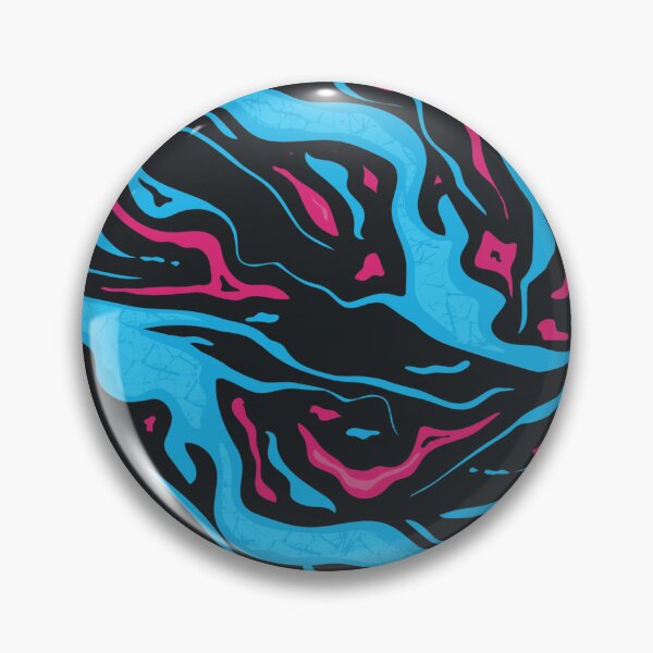 Item preview, Cyber Damascus Liquid Wave Neon Blue and Pink Student Pattern designed and sold by ImStickerHappy.