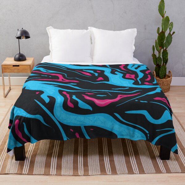 Item preview, Cyber Damascus Liquid Wave Neon Blue and Pink Student Pattern designed and sold by ImStickerHappy.