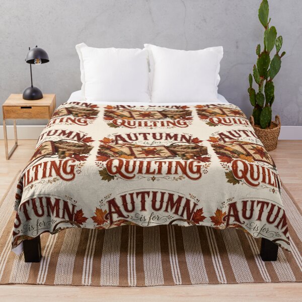 Item preview, Autumn Is for Quilting – Cozy Fall Quilter Design designed and sold by astersgraphics.