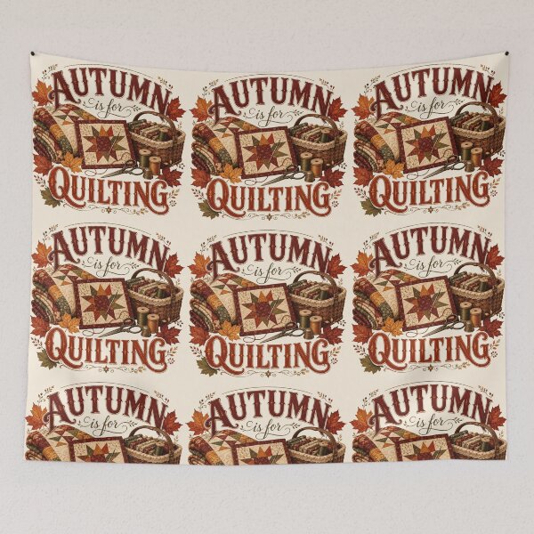 Item preview, Autumn Is for Quilting – Cozy Fall Quilter Design designed and sold by astersgraphics.