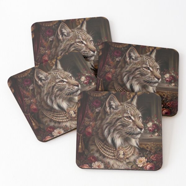 Artikelvorschau, Vintage Lynx Floral Cameo Halskette entworfen und verkauft von The Real Beast Art.