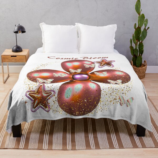 Item preview, Cosmic Bloom Metallic 3D Flower with Butterflies and Stars designed and sold by MinimalAurashop.