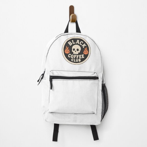 Item preview, Black Coffee Club Skull and Flames Vintage Badge designed and sold by LuloCreative.