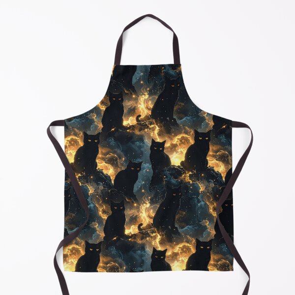 Item preview, Mystical cat pattern black and gold designed and sold by Mystic-Art-2.