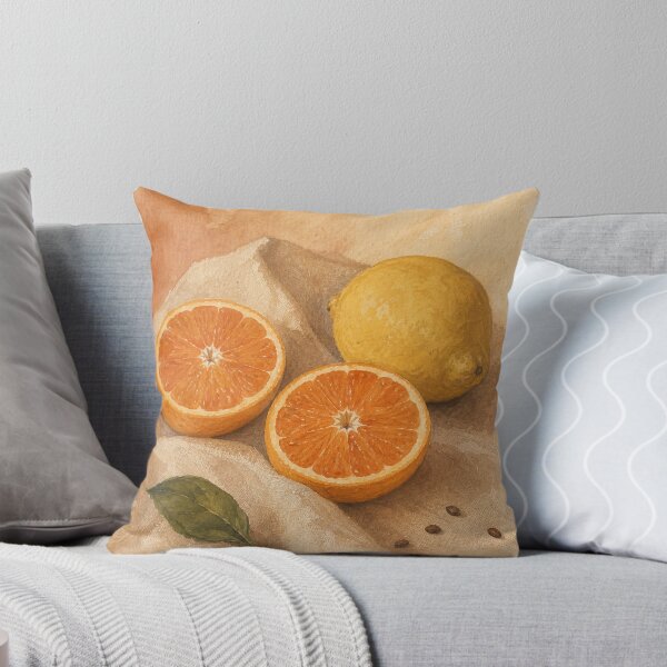 Item preview, Citrus on Linen Watercolour Cottagecore designed and sold by GoldenHourWalls.