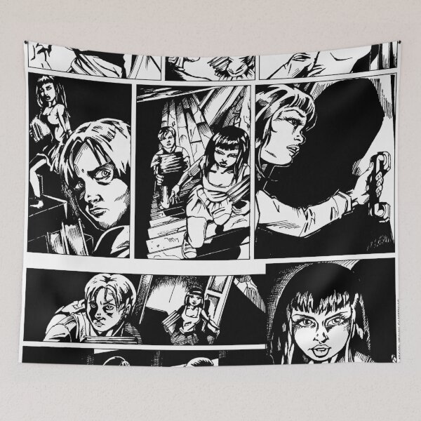 Item preview, Black and White Thriller Comic Art designed and sold by Ekaterina  Biserova.