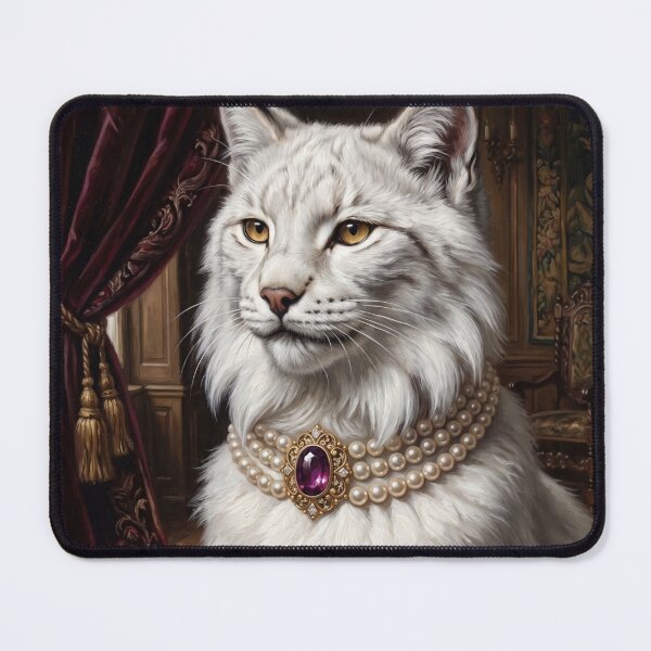 Item preview, White Lynx Amethyst Pearl Necklace designed and sold by The Real Beast Art.