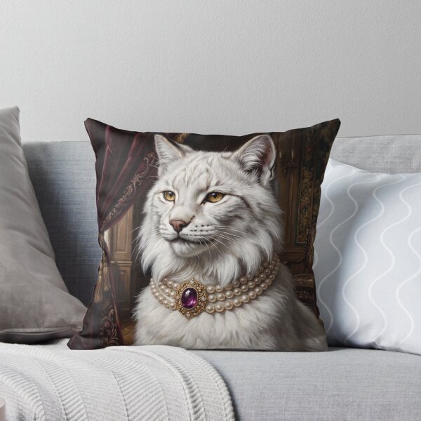 Item preview, Lince blanco con collar de amatista designed and sold by The Real Beast Art.