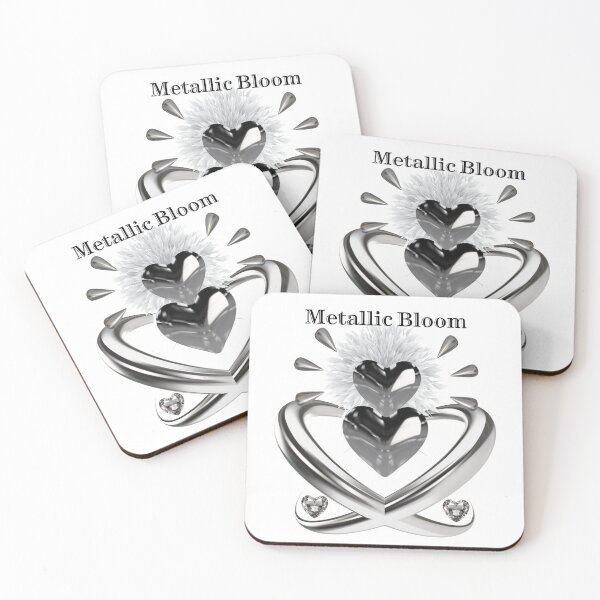 Item preview, Luxurious Silver Metallic Heart and Diamond Crest with White Feathers designed and sold by MinimalAurashop.