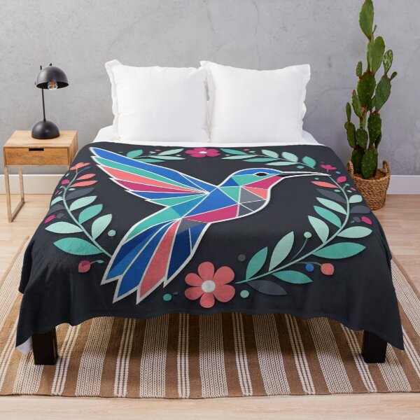 Item preview, Geometric Hummingbird Floral Wreath Vector Illustration designed and sold by Owcomm.