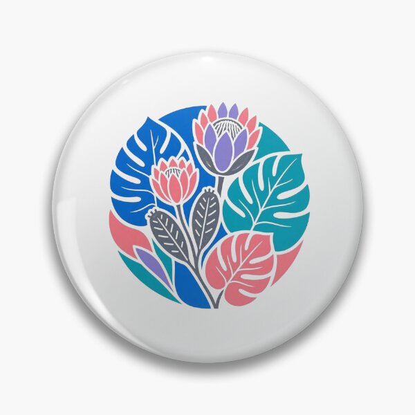 Item preview, Vibrant Tropical Protea Floral Circle Illustration designed and sold by Owcomm.