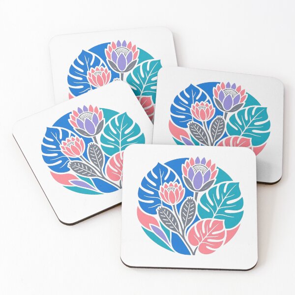 Item preview, Vibrant Tropical Protea Floral Circle Illustration designed and sold by Owcomm.