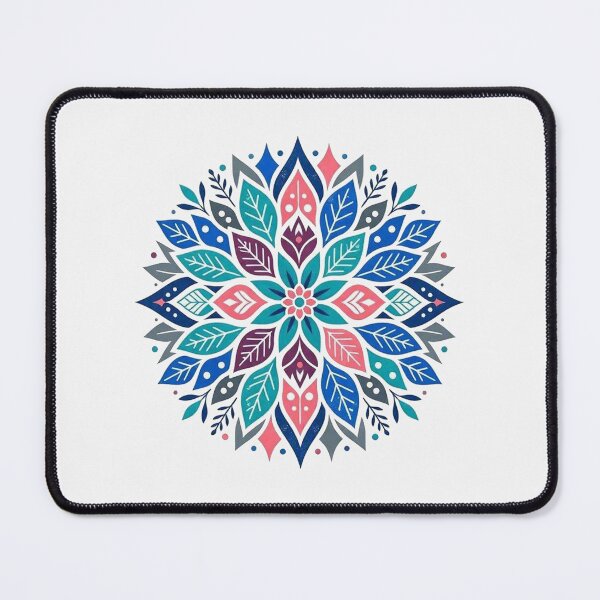 Item preview, Vibrant Blue Floral Botanical Mandala Circle designed and sold by Owcomm.