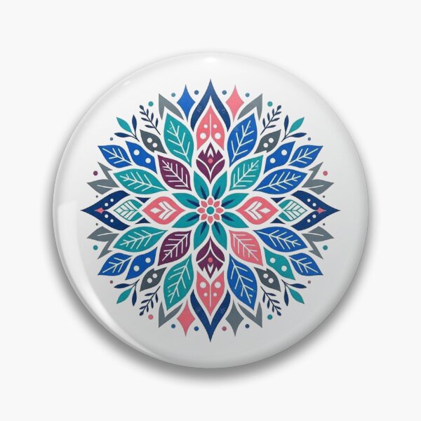 Item preview, Vibrant Blue Floral Botanical Mandala Circle designed and sold by Owcomm.