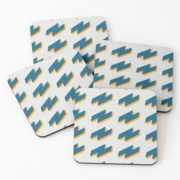 Item preview, Retro Abstract Geometric Block Cream and Teal Student Pattern designed and sold by ImStickerHappy.