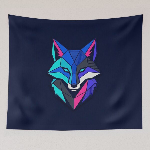 Item preview, Geometric Neon Fox Head Illustration designed and sold by Owcomm.