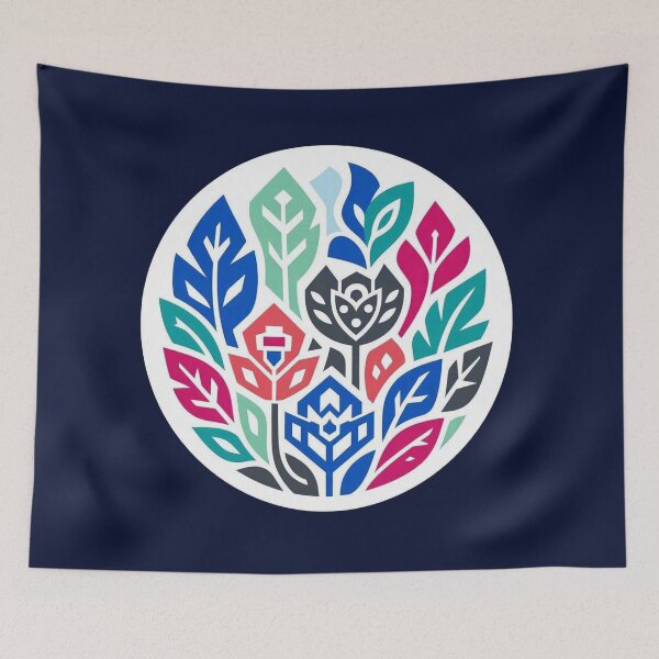 Item preview, Colorful Floral Circle Geometric Foliage Pattern designed and sold by Owcomm.
