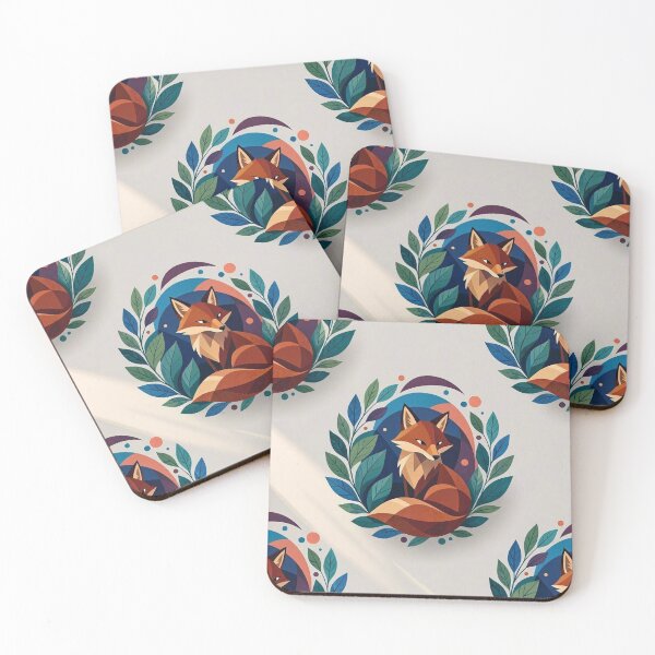 Item preview, Geometric Fox In Laurel Wreath Pattern designed and sold by Owcomm.