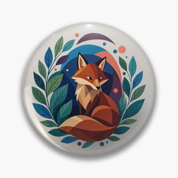 Item preview, Geometric Fox In Laurel Wreath Pattern designed and sold by Owcomm.
