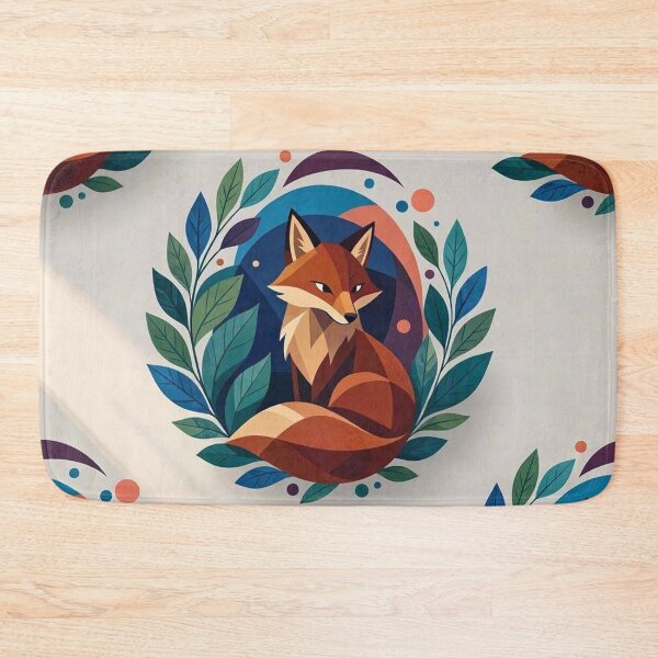 Item preview, Geometric Fox In Laurel Wreath Pattern designed and sold by Owcomm.