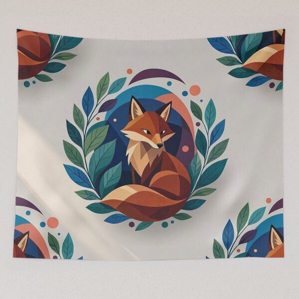 Item preview, Geometric Fox In Laurel Wreath Pattern designed and sold by Owcomm.