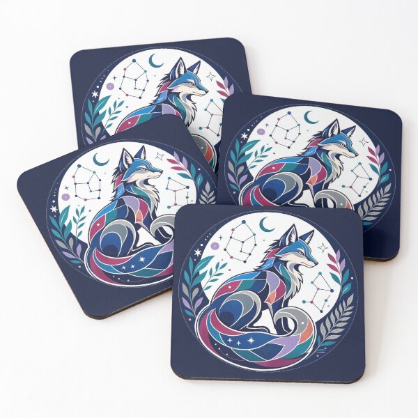 Item preview, Celestial Mystic Fox Stained Glass Cosmos designed and sold by Owcomm.
