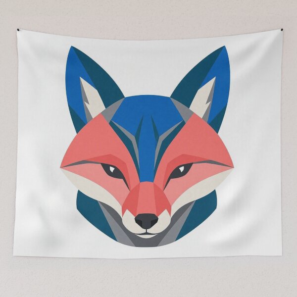 Item preview, Geometric Fox Face Portrait Illustration designed and sold by Owcomm.