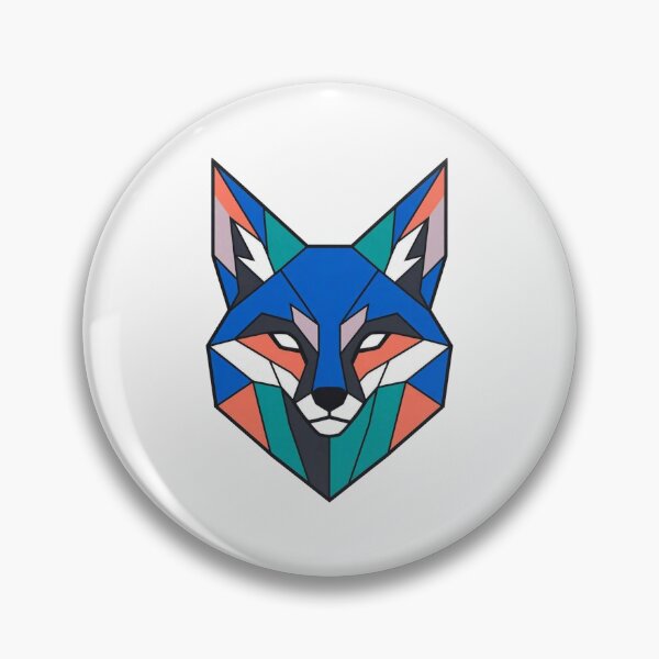 Item preview, Geometric Blue Fox Head Portrait designed and sold by Owcomm.