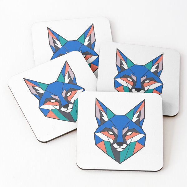 Item preview, Geometric Blue Fox Head Portrait designed and sold by Owcomm.