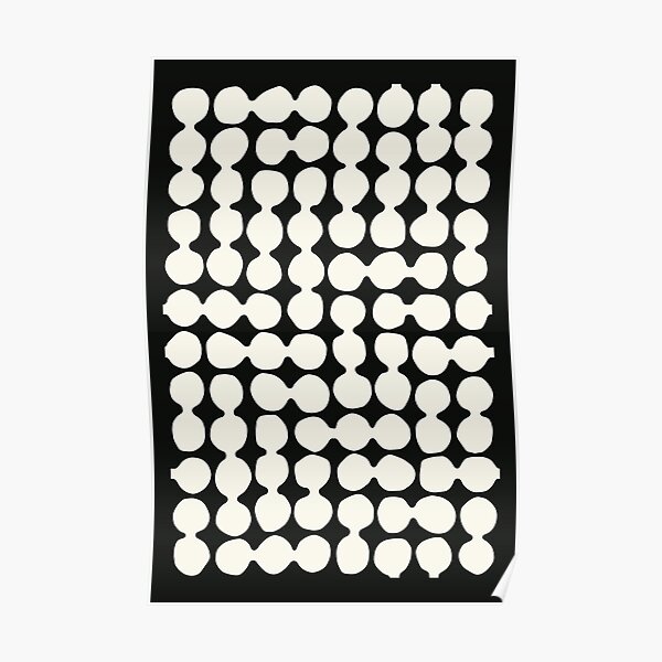 Sea worn Pebbles, cream, black Poster